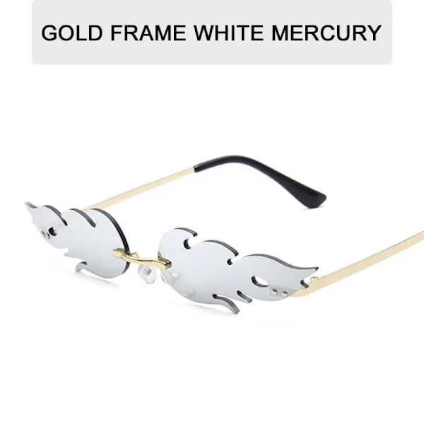 Summer Flame Solglasögon Kvinnor Rimless Wave Glasögon Löpsolglasögon Lyx Trendiga Solglasögon Skärmar Kvinna C