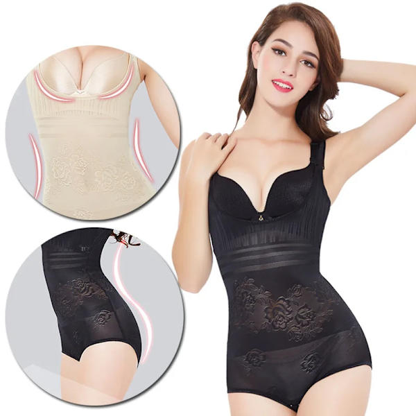 Kvinna bantningsbälte Magformare Korrigerande underkläder Waist trainer Kroppsformare Shapewear Butt Lifter Reduktiv remsa Black S