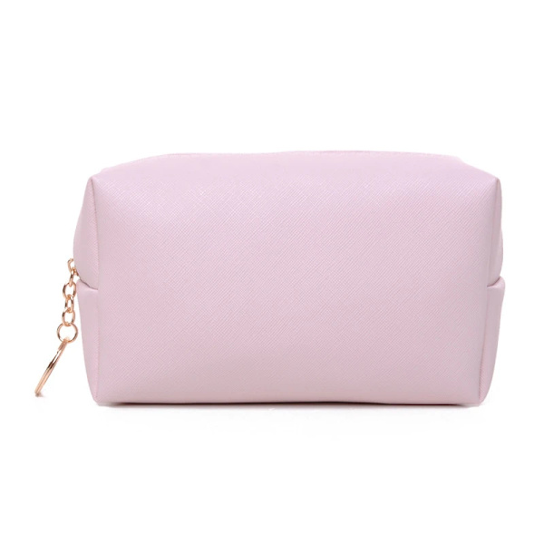 PURDORED 1 st solid kosmetisk väska för kvinnor Läder resor sminkväska Organizer Toalettartiklar Solid kvinnlig förvaring case light pink