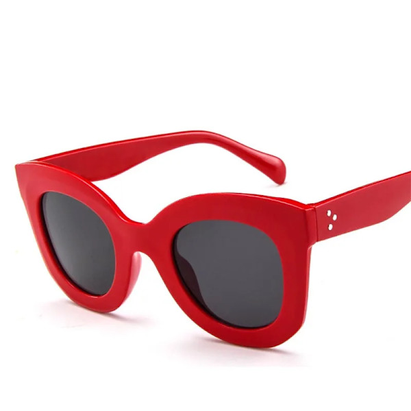 DYTYMJ Classic Cat Eye Solglasögon Dam Lyx Designer Solglasögon Dam Vintage Gradient Solglasögon Män Gafas De Sol Hombre RedGray