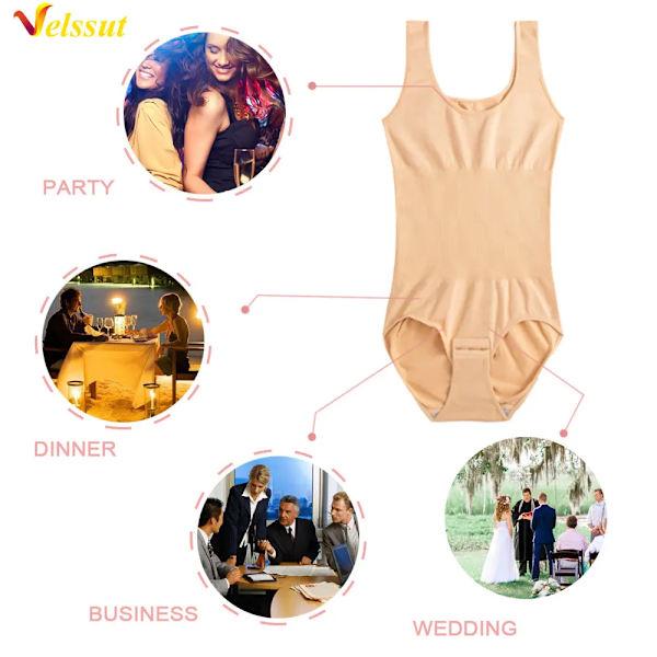 Velssut Body Shapewear för kvinnor Magkontroll String Platt Mage Underkläder Bantning Body Shaper Väst Dam Midja Shapewear SF2392-A(.185) XS S(.185)