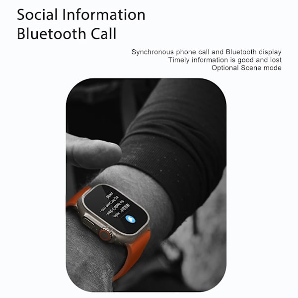 49mm Smart Watch IP08 Ultra Smartwatch Herr Dam Puls Bluetooth Call Vattentät Trådlös Laddning PK DT8 Ultra W68 HW8 white add nylon IP08 ultra