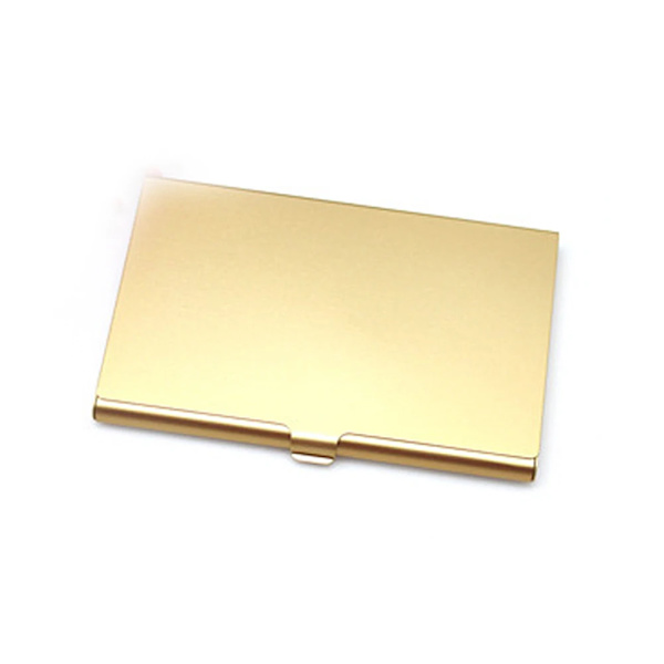 Metall Visitkortshållare Hand Push Card Case Bankkort Medlemspaket Ultra Tunt Visitkort Förpackning Box Organizer B-golden