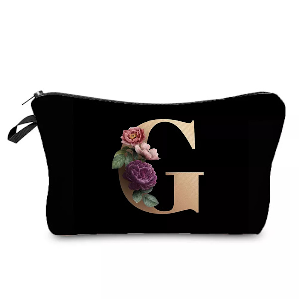 26 Initialer Blomma Kosmetikväska A-Ö Bokstav Sminkväskor Kvinnor Resor Brudtärna Present Dam Bärbar Skönhetsväska Case hz3256 Letter Bag