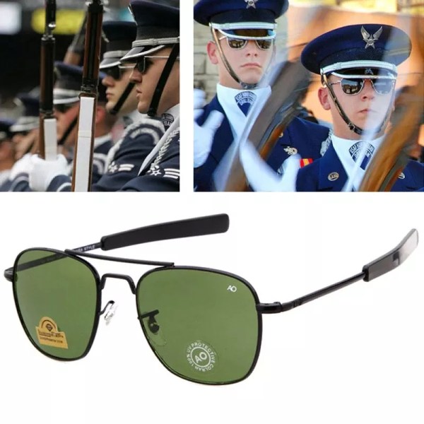 Heta högkvalitativa flygsolglasögon Märke American Army Military Optical AO Solglasögon Pilot Glasögon Glaslinser Oculos AO8054 C5 Other