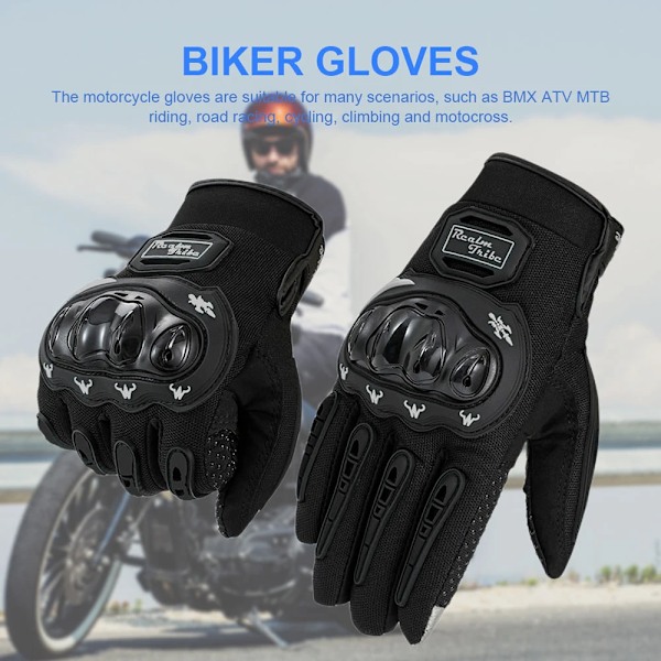 1 par Motorcykelhandskar Andningsbara Hel Finger Racinghandskar Utomhussporthandskar Cykelhandskar För Bmx Atv Väg Racing Sommar Vinter Red M