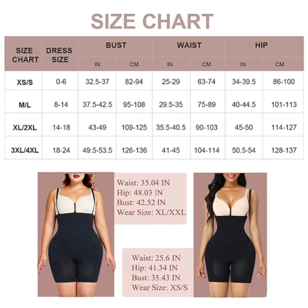 HEXIN Body Shaper Fajas Colombianas Body Slimming Waist Trainer Shapewear Push Up Butt Lifter Korsett Reductoras Underkläder BLACK M-L