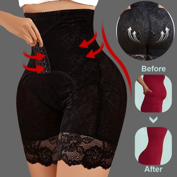 IOOTIANY Kvinnor Waist trainer Body Shaper-korsetter med dragkedja Cincher Korsett Top Slimming Bälte Svart Shapers Shapewear Plus Size A  black L