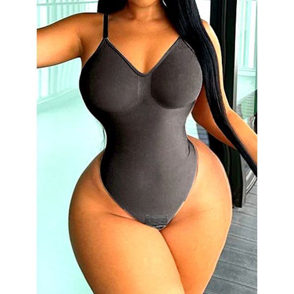 AfruliA Bodysuits Shapewear String Sommar Sexig Deep V Crop Fajas Waist trainer Korsett Dam Spaghetti Strap Club Wear Body Shaper black Bodysuits 2 XS