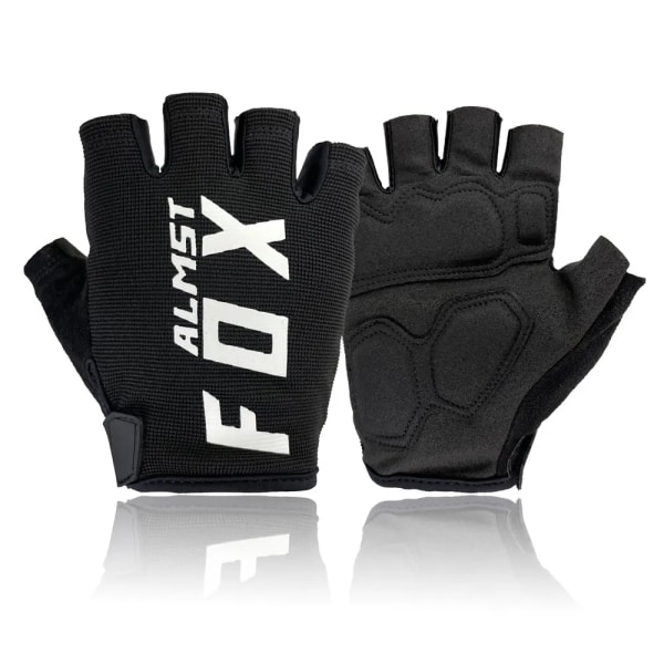 Almst Fox Summer Riding Cykelhandskar Motocross Herr Dam Rider Gel Half Finger Handskar Andas Sport MTB Bike Handskar Black M