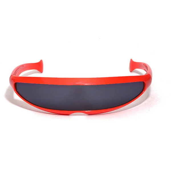 Futuristic Narrow Cyclops Visir Solglasögon Laser Glasögon UV400 Personlighet Spegellins Kostym Glasögon Glasögon Herrglasögon Red-Gray-A