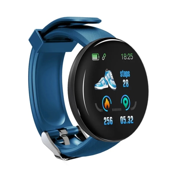 Digital Watch herrklockor Blodtryck Rund Smart watch Dam Smart Armband Vattentät Sport Tracker För Android IOS Blue