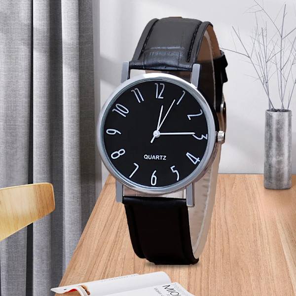 Herrklocka Watch Blått watch Unisex watch Modell B Typ Svart Business Temperament B black surface black belt