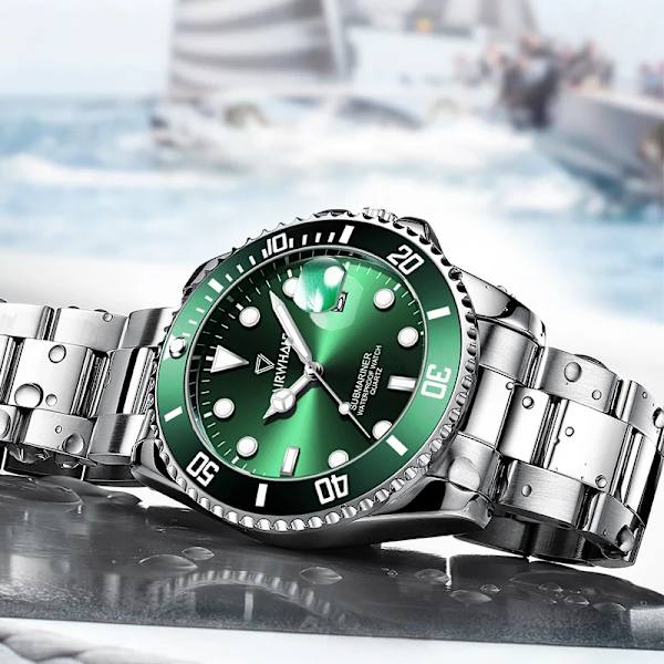 Mark Fairwhale Premiummärke Vattentät lysande datumvisning Watch Mode Quartz Armbandsur Lyxiga herrklockor gold