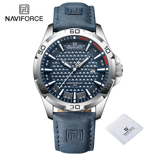 NAVIFORCE Herr Casual Militär Quartz Watch för män Läder Vattentät klocka Relogio Masculino NF8023 SBEBE