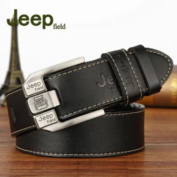 Mode för män Casual äkta läderbälte högkvalitativt nötskinn Retro Pin Spänne Bälte för jeans Herr Design Bruna bälten 3,8 cm Bredd Black 115CM