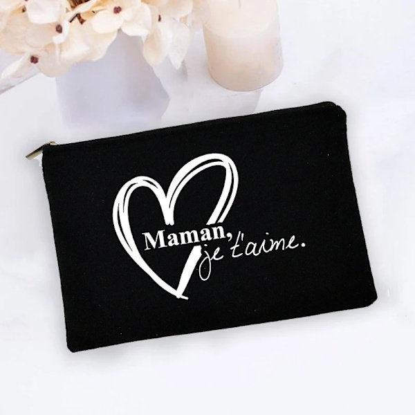 I Love You Mama Print Utomhus sminkväska Kvinnor Kosmetisk väska Resetoalettartiklar Organizer Kvinnlig Förvaring Sminkväska Mamma Present W17599-TBBK-D