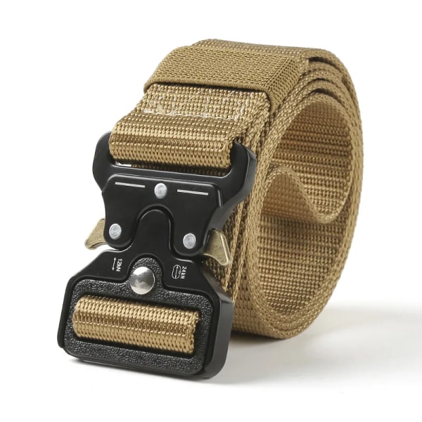 Army Style Stridsbälten Snabbkoppling Taktiskt bälte Mode Män Militär Canvas Midjeband Utomhus Jakt Vandringsredskap Khaki ZS 3.8cm X 125cm