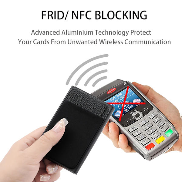 Tunn pop-out RFID metallkorthållare Smal aluminiumplånbok Elasticitet Bakpåse ID Kreditkortshållare Resekorthållare Handväska S122 Balck