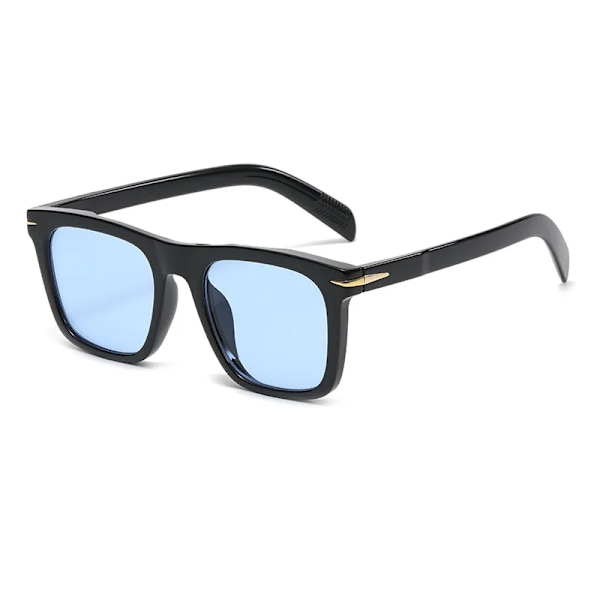 2022 klassiska fyrkantiga solglasögon för män Modemärke Designer Nit Retro Solglasögon för kvinnor UV400 Beckham Style Driver Glasögon black blue AS