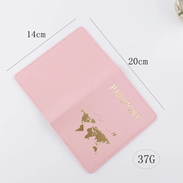 Cover i PU-läder Mode 2022 Case för kvinnor för män Resedokument case C Pink