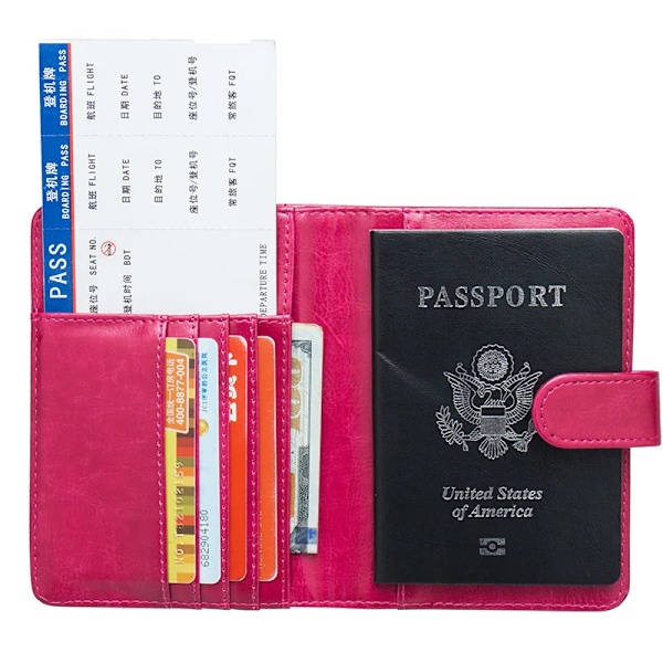 Mode Kvinnor Män Case Multifunktions PU-läder Haspplånböcker Affärsresor Cover Kontantmyntplånböcker Red