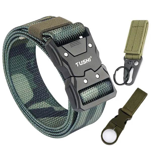 VATLTY 2022 Snabbtorkande taktiskt bälte män Hårdlegering Snabbspänne 1200D Mjuk nylon Army Bälte Hane Militär utrustning Camouflage 2 set(.1109) 125cm(adjustable)(.1109)