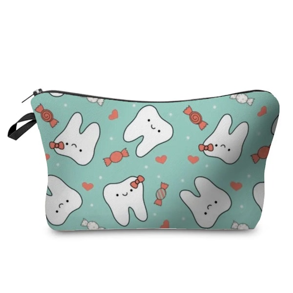 Tecknad Tandläkare Sjuksköterska Print Kosmetikväskor Mode Kvinnor Designer Sminkväska Värmeöverföring Organizer Pennfodral hz4535 Nurse Bag