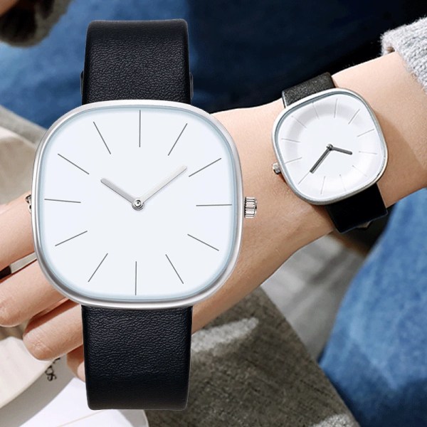 2022 Par Simple Square Quartz Watch Damklockor Enkel Big Dial Square Watch män Sommarpresentklocka Watch creamy-white