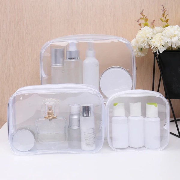 Transparent kosmetikväska Genomskinlig dragkedja Case Kvinnor Makeup Organizer Toalettartiklar Tvätt Badkar Förvaringspåse 1pcs(.731) S(.731)