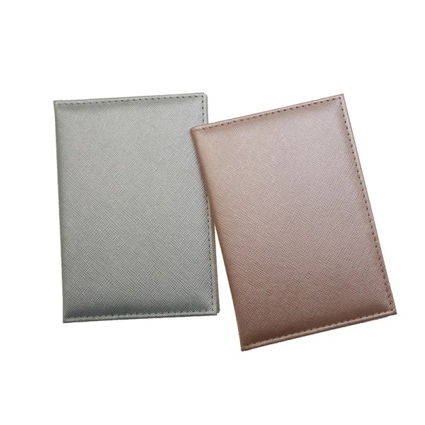 Vanligt PU-läder Safiano Cross Pattern Business Passport Holder med ID-korthållare Universal Passport Covers pink