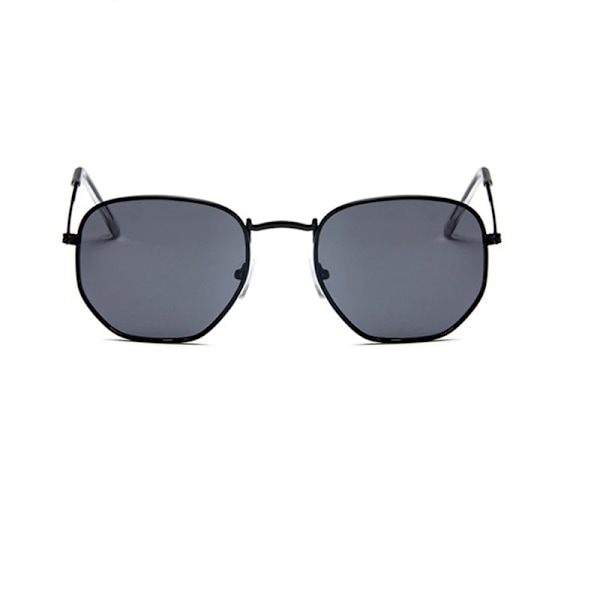 Vintage Metal Herr Solglasögon Märke Designer Solglasögon Dam Kvinna Klassiska Körglasögon Uv400 Oculos De Sol Masculino black gray with pouch and cloth