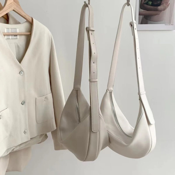 Dragkedja Damväska Koreansk Designer Middle Hobos Damhandväskor Högkvalitativt PU-läder Damaxel Crossbody-väska Helförsäljning Apricot 38cm(L)x4(W)x20(H)