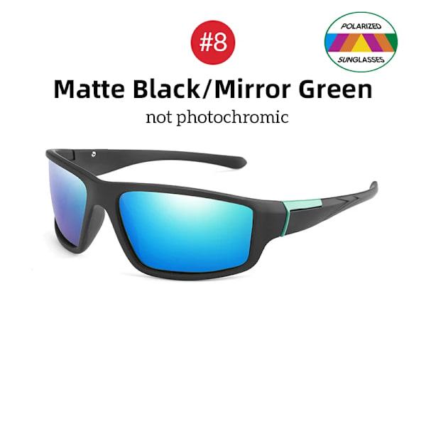 VIVIBEE Män Photochromic Solglasögon Svarta Sportglasögon Kvinnor Färgskiftande Polariserad körning 2022 Missfärgning Solglasögon 8 Black Mirror Green As Picture