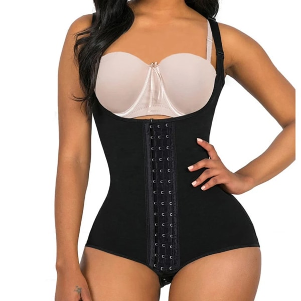 Body för kvinnor Shapewear Body Shaper Butt Lifter Ingen dyna Magkontroll Slimming Plus S-3XL Underkläder Fajas Colombianas Breasted Black L