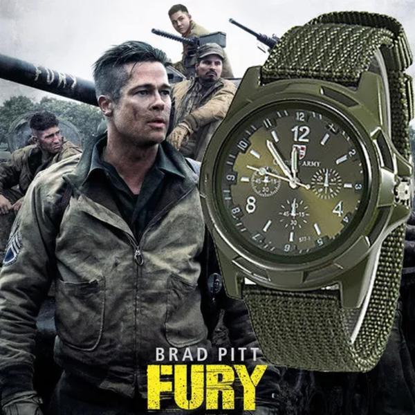 Herr Watch Nylon Militär Man Quartz Klockor Tyg Canvas Armband Casual Cool Män Sport Rund Urtavla Relogios Armbandsur Black