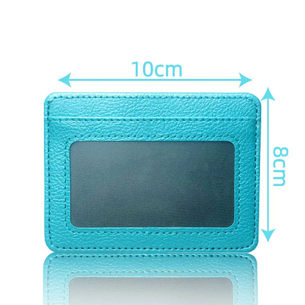 1st Transparent korthållare ID-hållare Män Kvinnor Enkelt resor Lichee Läder Bank Business ID-kort Case Smal myntväska Blue