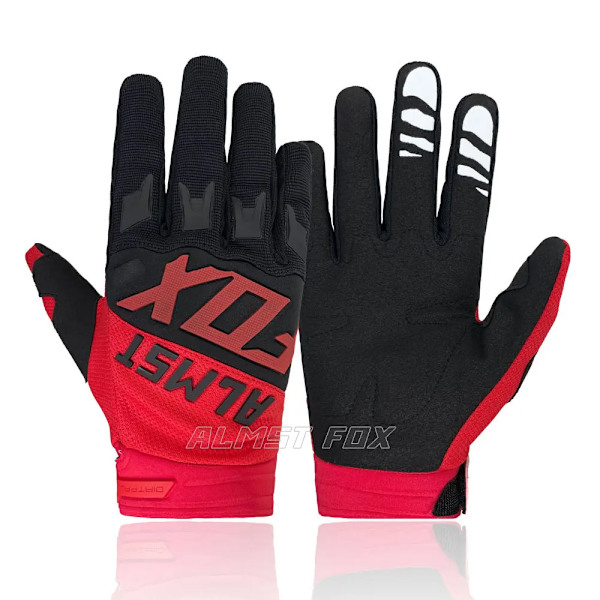Almst Fox Mx Motorcykelhandskar Motobike Atv Utv Högkvalitativa Moto Cross Åkhandskar Mountainbike Cykelhandskar Mtb Handskar Red Black XL