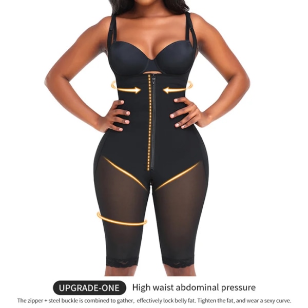 Faja Colombianas Shapewear Body för kvinnor Öppen gren Helkroppsformare Höftlyftare Sim Jumpsuit Magkontroll Trosor 5XL