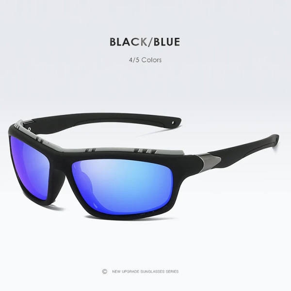 2022 Kvadratisk Män Polariserad Army Sport Körning Solglasögon Taktiska Manlig Glasögon Anti-bländande Solglasögon Man zonnebril heren UV400 Black-blue