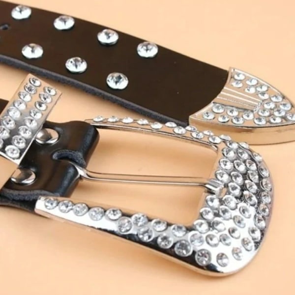 Y2K gotisk subkultur punk skelett diamantbälte läder Rhinestone Skull bälten Red