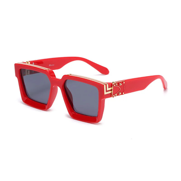 SHAUNA Retro fyrkantiga solglasögon Kvinnor Märke Designer Sommarstilar Godisfärger Mode Silver Spegelskärmar Män UV400 Red Grey as the picture