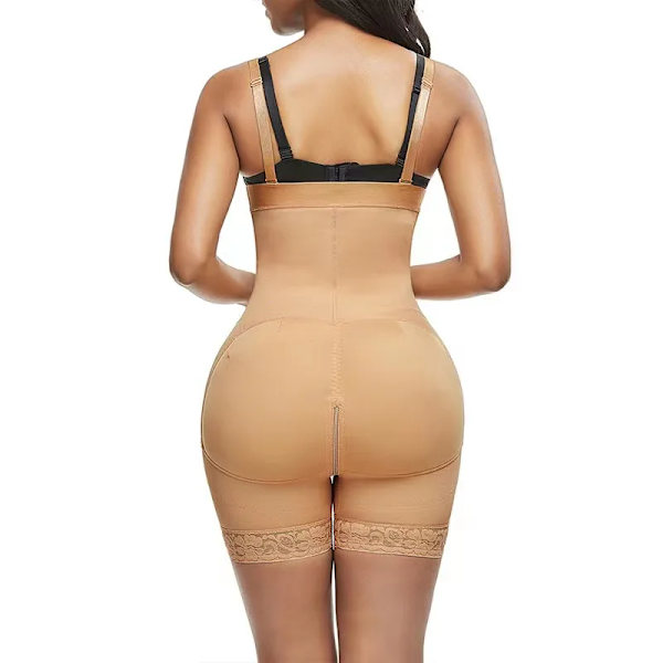 Fajas Colombianas Butt Lifter Spets Hög midja Booty Lifting Hip Enhancer Bodysuit Skims Bantning Underkläder Kvinnor Kroppsformare Beige 4XL