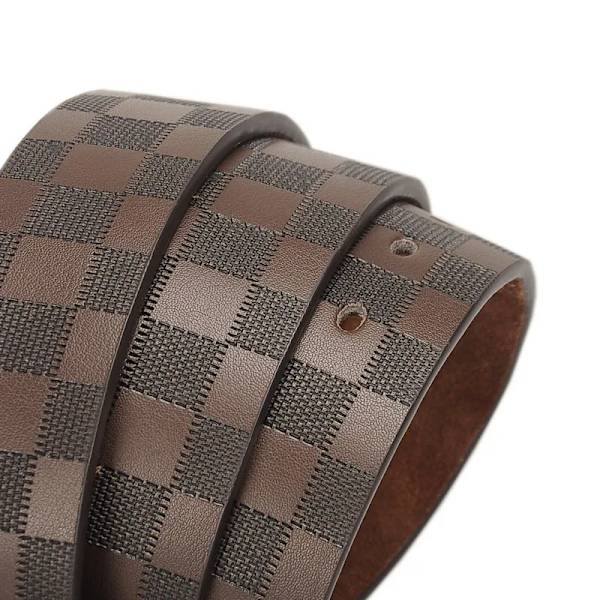 Nötdesigner herrbälten för läder manlig pläd midja lyxmärke jeansnål spänne mode 2021 nytt brett svart brunt 130 cm Men Belt Brown 115CM