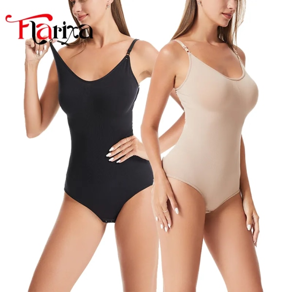 Flarixa Body Shapewear Kvinnor Helkroppsformare Magkontroll Bantning Skida Butt Lifter Push Up Lår Smalare Magformare Beige XXXL