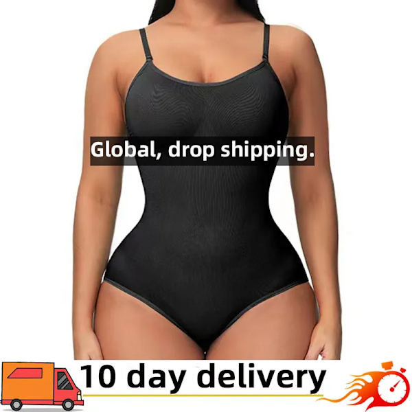 Body med midjeband för kvinnor sömlös kroppsformande sele i ett stycke för dam magveck rumpa lyftande bodysuit elastisk body-fitti Beige M