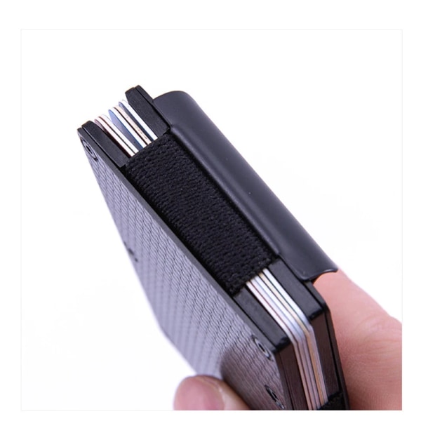 Kreditkortshållare i aluminium Falsk kolfiber minimalistisk kortplånbok RFID Money Clip Case män Metallplånbok Aluminum Fiber Blue