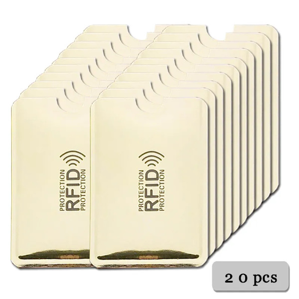 Anti Rfid-korthållare NFC-blockerande läsare Lås ID Bankkortshållare Student Söta ID-kort Plånbok Pass Business Bancaire Case 20 pcs Light-gold