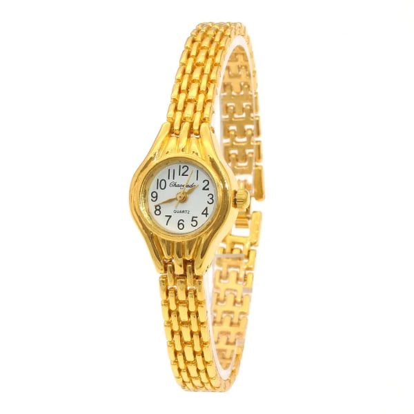 Söt Dam Watch Mujer Golden Relojes Liten Urtavla Quartz Watch Populär Armbandsur Hour kvinnliga dam eleganta klockor Gold 8