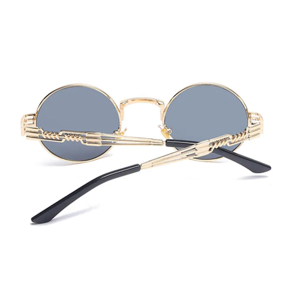 Steampunk Solglasögon Kvinna Runda Glasögon Man Lins Unisex Vintage Retrostil Punk Solglasögon Kvinna Oculos De Sol SilverSilver